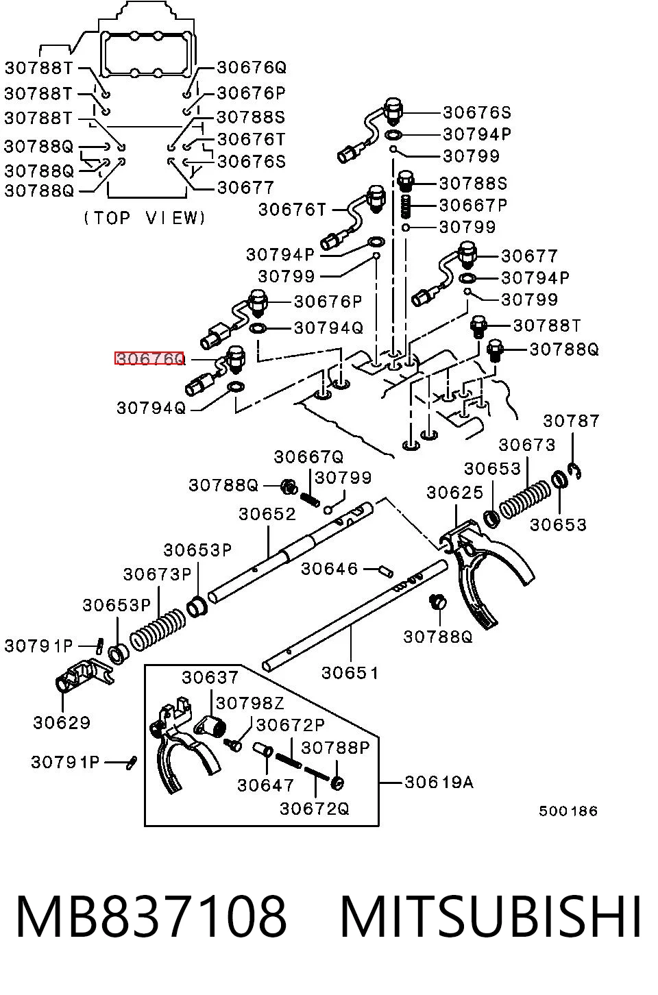 MB837108 Mitsubishi Датчик индикатора лампы раздатки включения 2WD/4WD