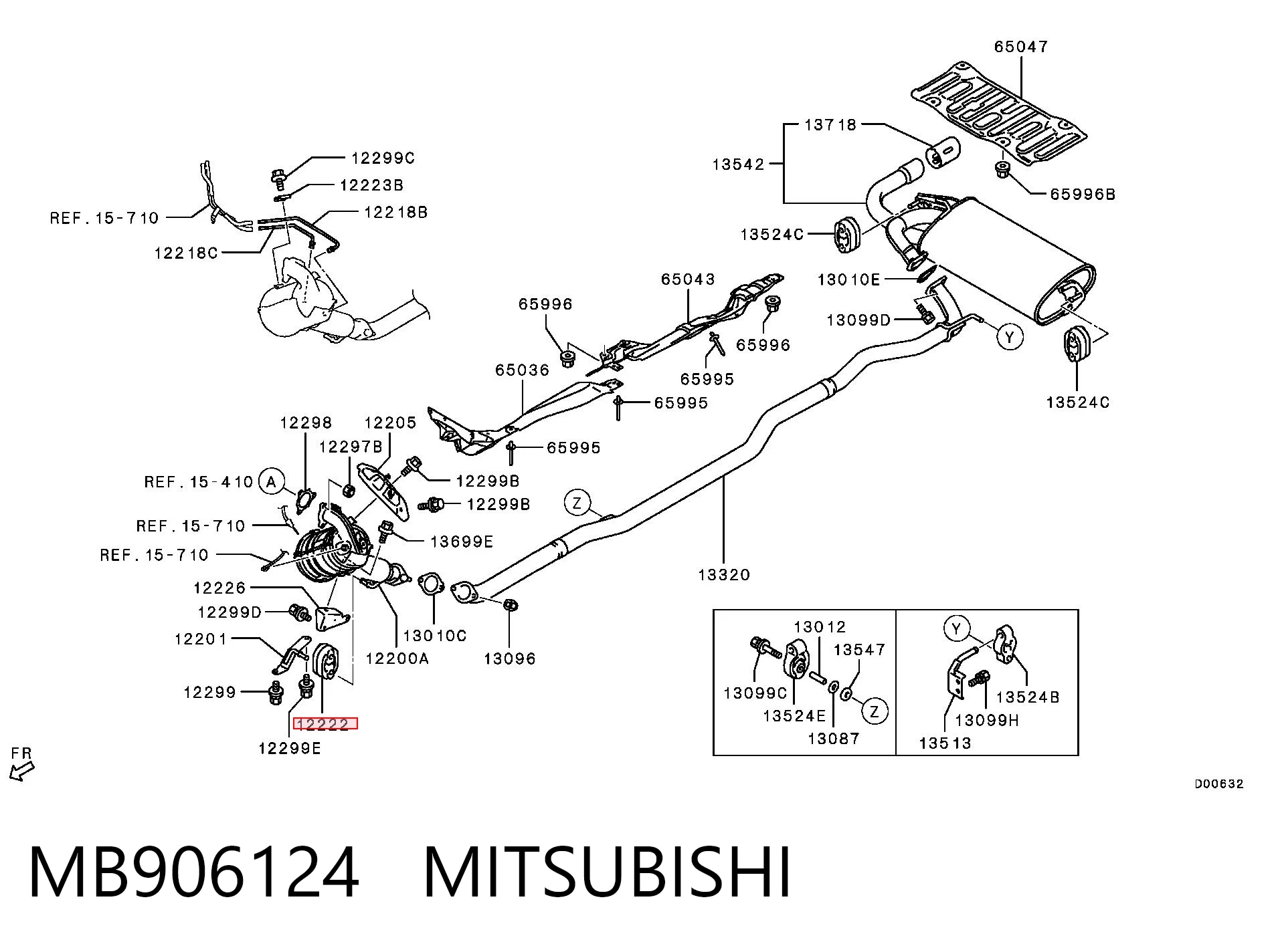 Подушка глушителя MB906124 Chrysler