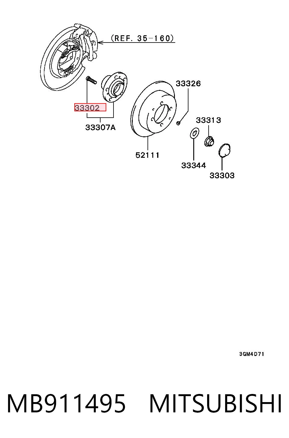 Шпилька колесная 3S407005 AND