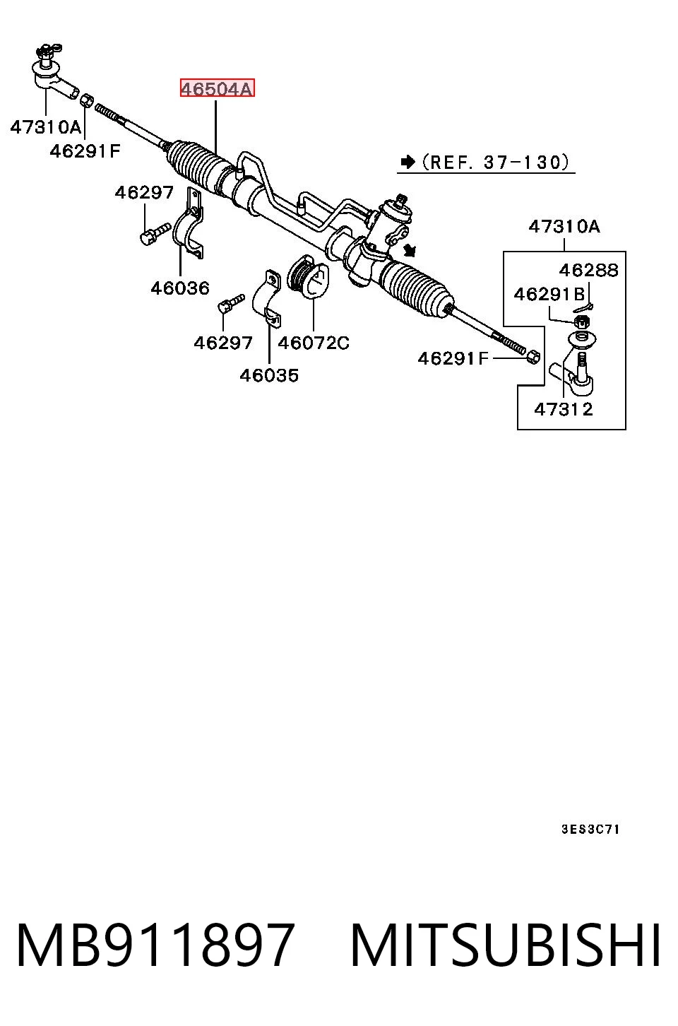 MB911897 Mitsubishi Управление рулевое в сборе