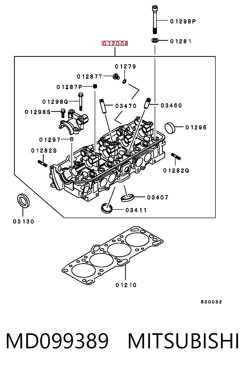 MD099389 Mitsubishi Головка блока цилиндров