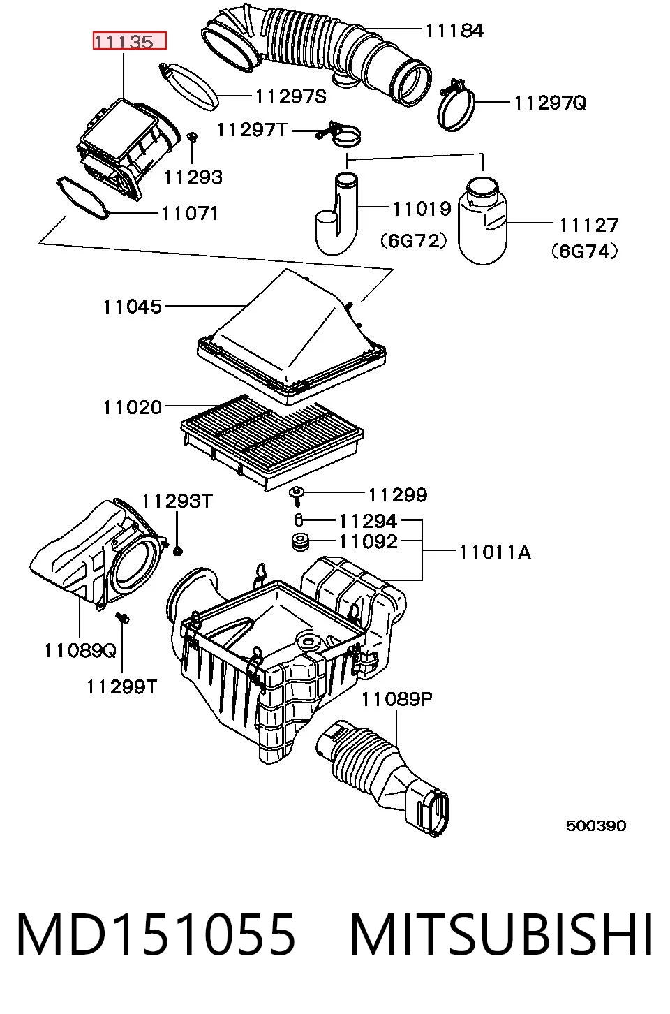 MD151055 Mitsubishi Датчик расхода воздуха