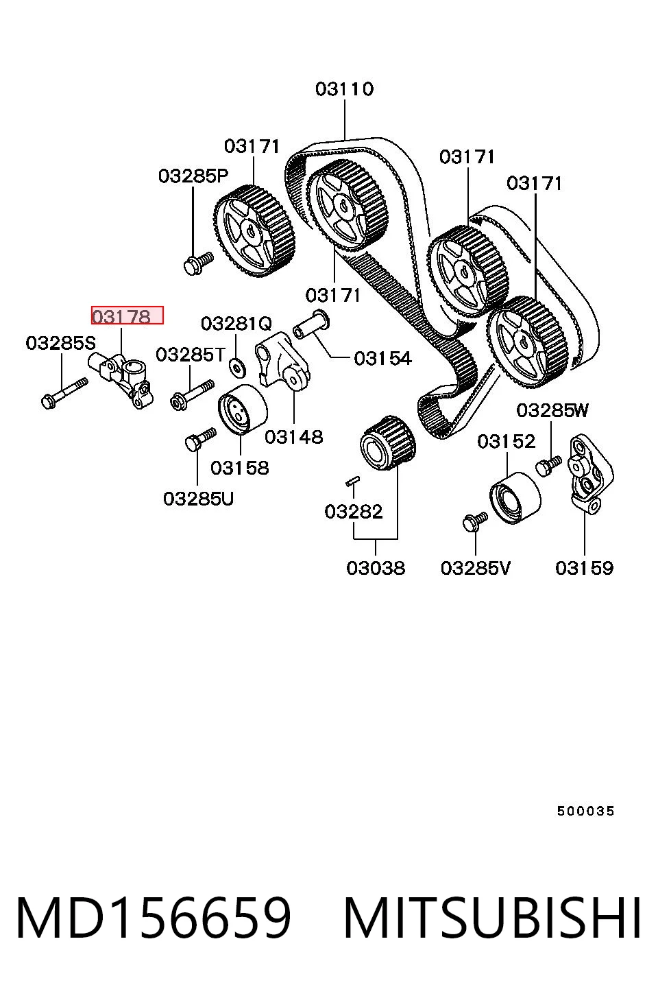 Купить KMD319040 Fiat/Alfa/Lancia Натяжитель ремня ГРМ