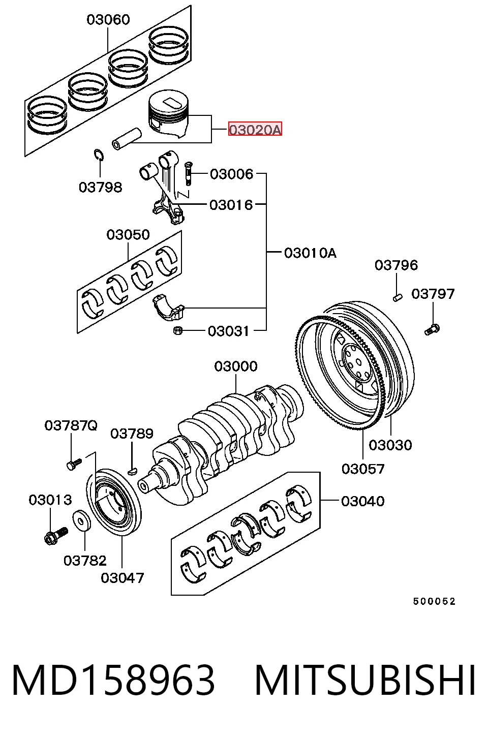 MD061985 Izumi Поршень двигателя без колец