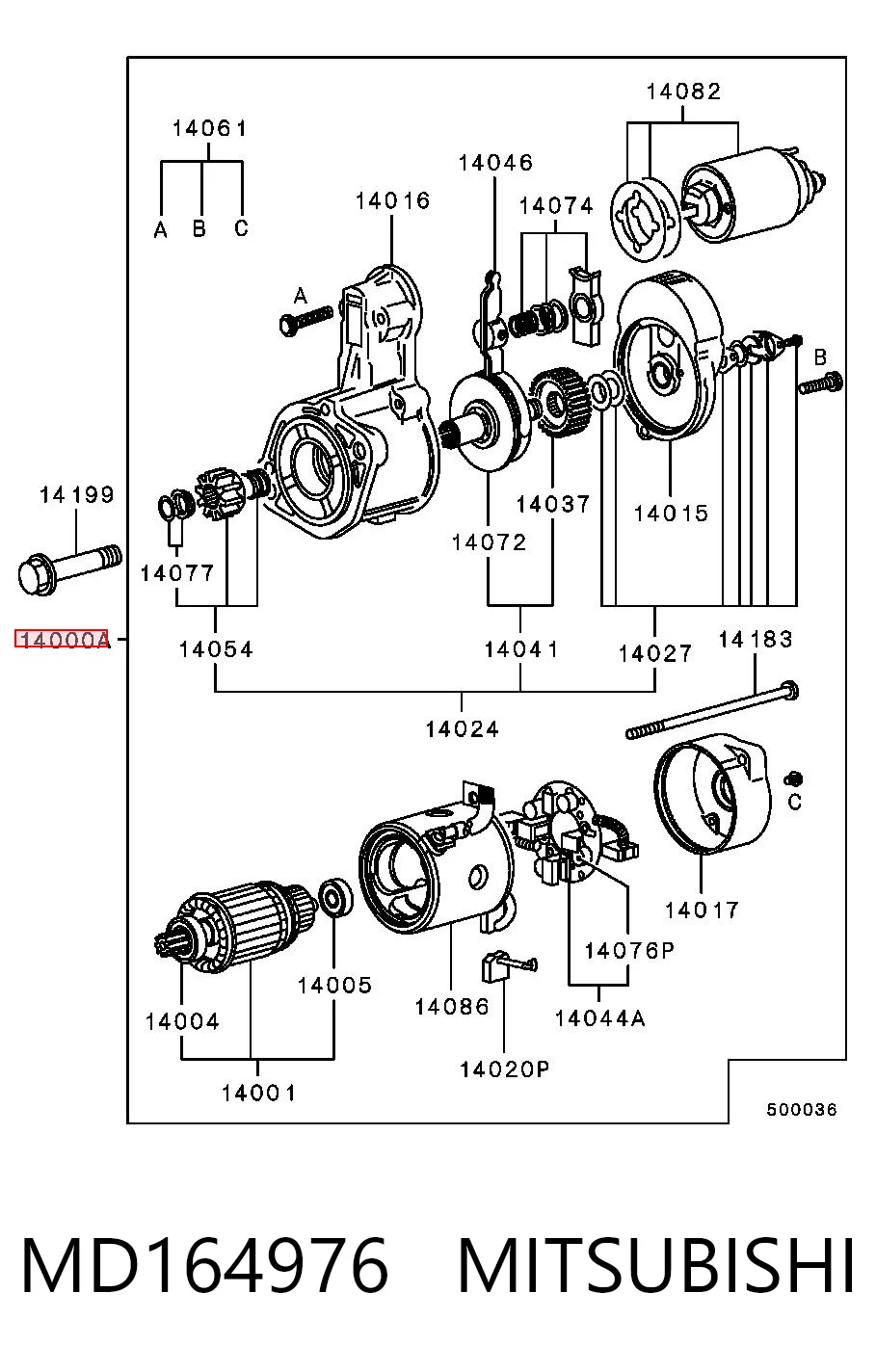 Стартер MITSUBISHI MD164976