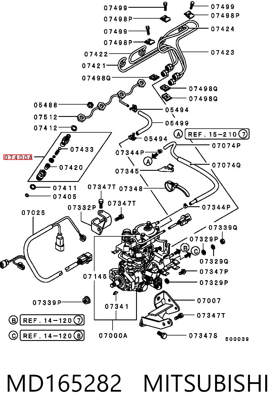 MD165282 Mitsubishi Топливные форсунки