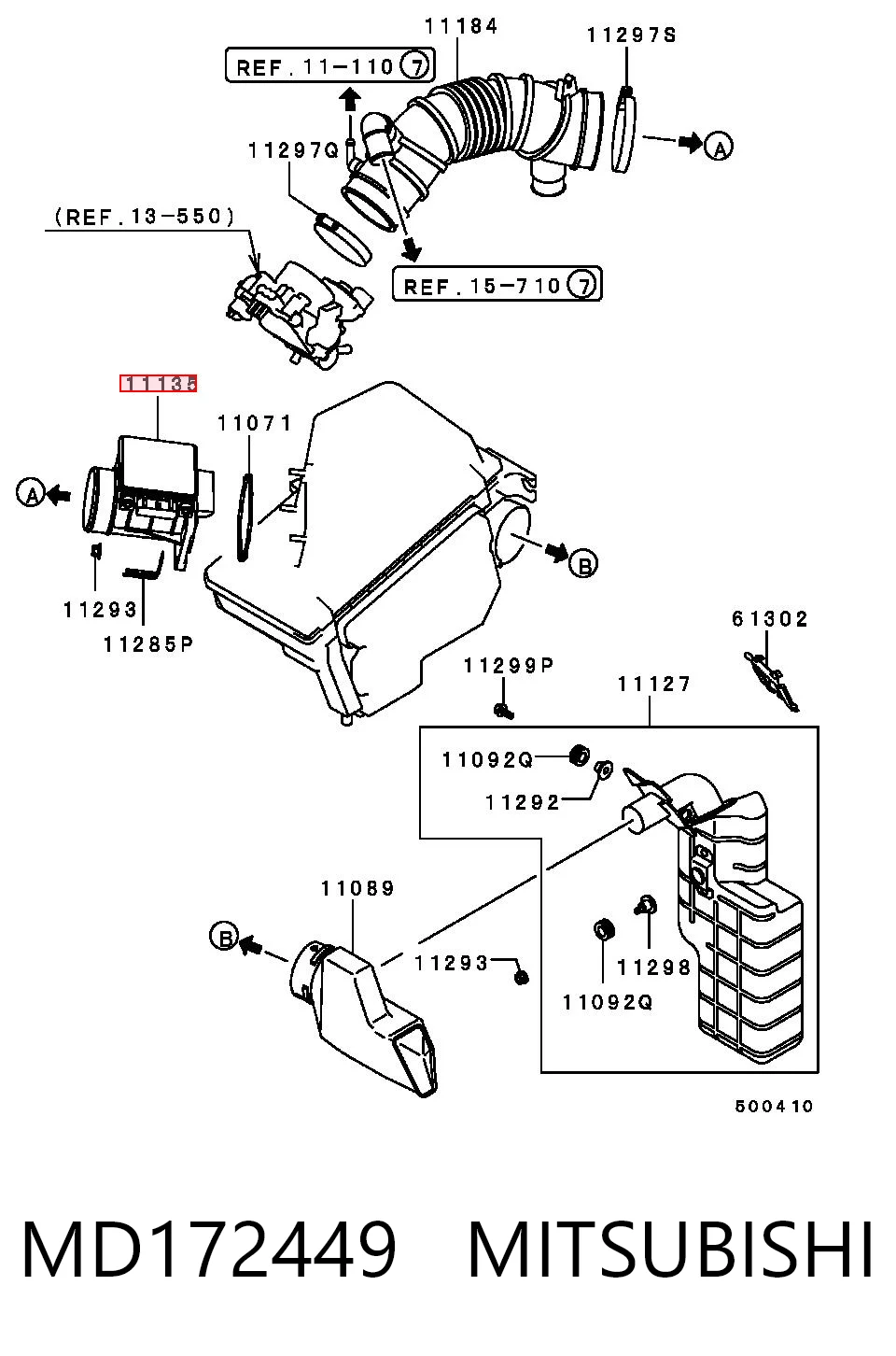 MD172449 Mitsubishi Датчик расхода воздуха