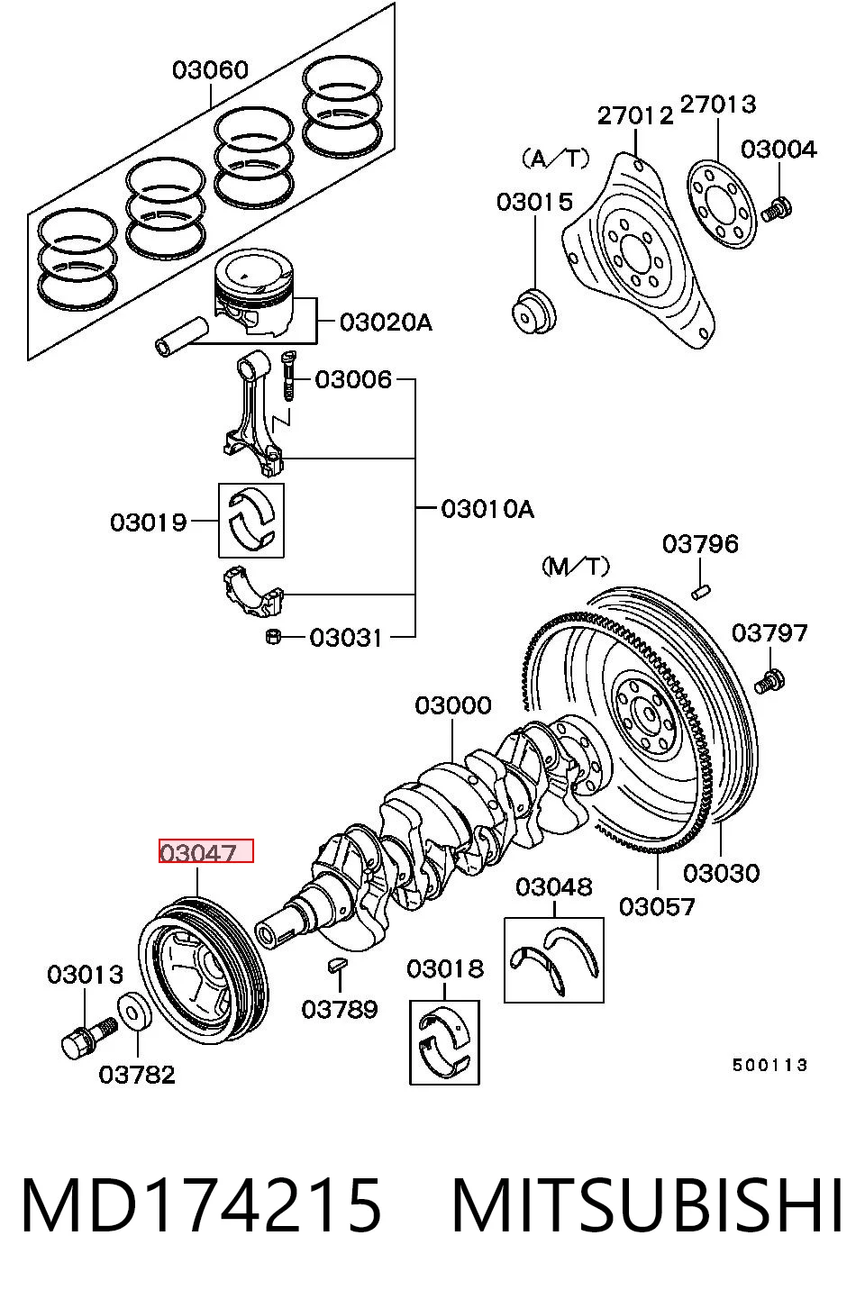 Шкив коленвала (демпфер) Mitsubishi Lancer V седан (CB, CD, CE) (1991 - 1996) цена, от 39.37 USD