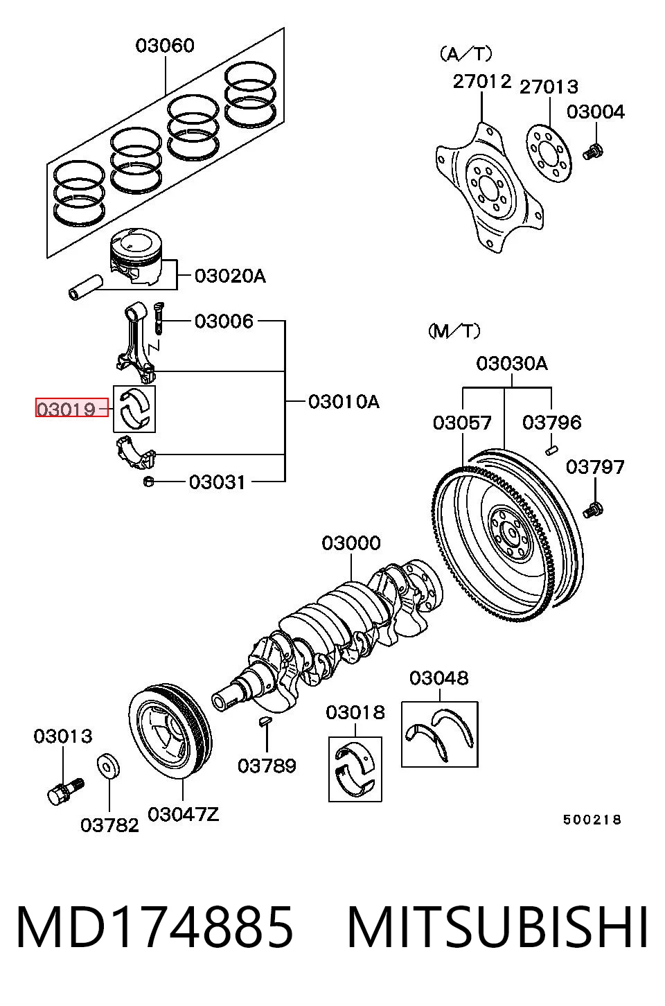 Шатунные вкладыши коленчатого вала Mitsubishi Carisma хэтчбек (DA) (1995 - 2003) цена, от 7.19 USD