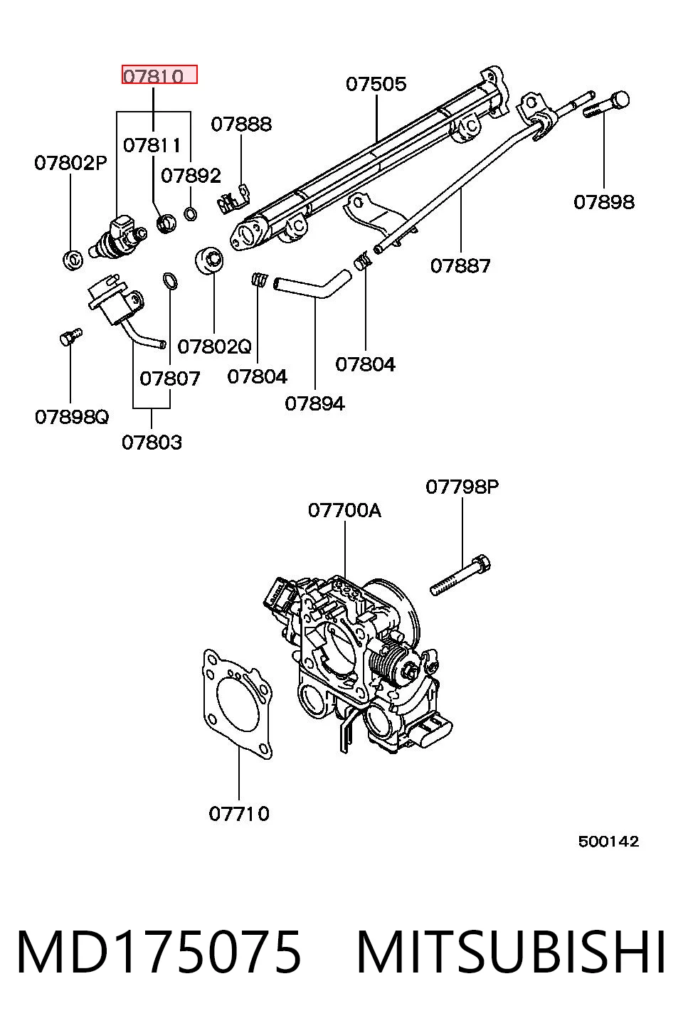 MD175075 Mitsubishi Топливные форсунки