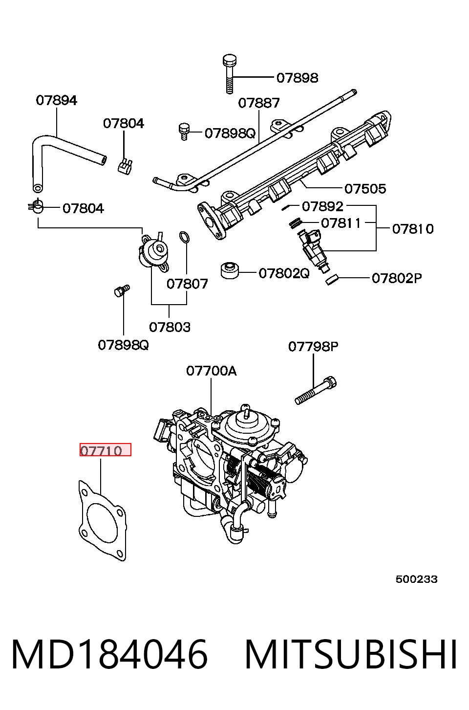 MD188086 Chrysler Прокладка дроссельной заслонки