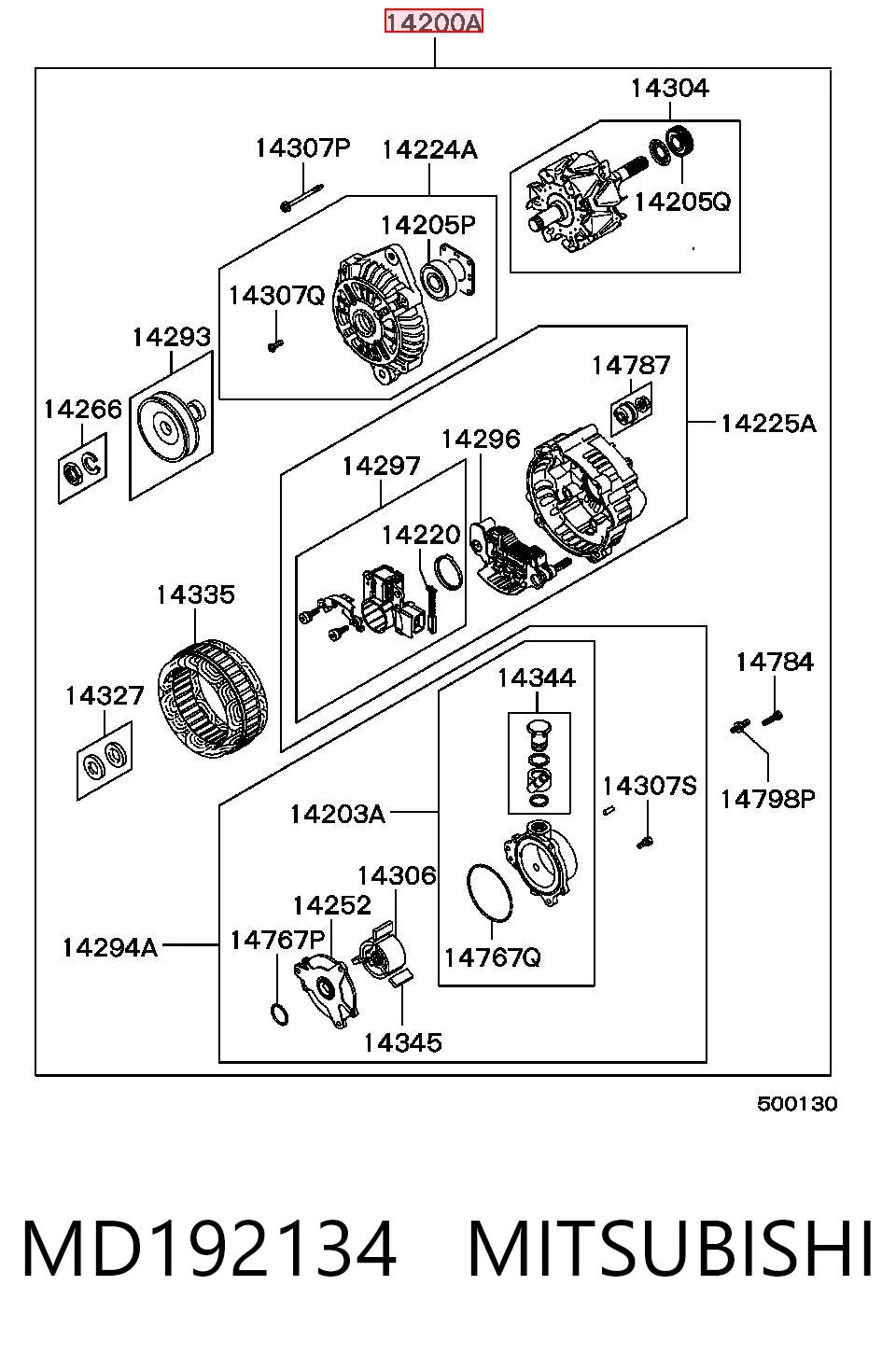 Генератор автомобильный на Mitsubishi Lancer V CB, CD, CE