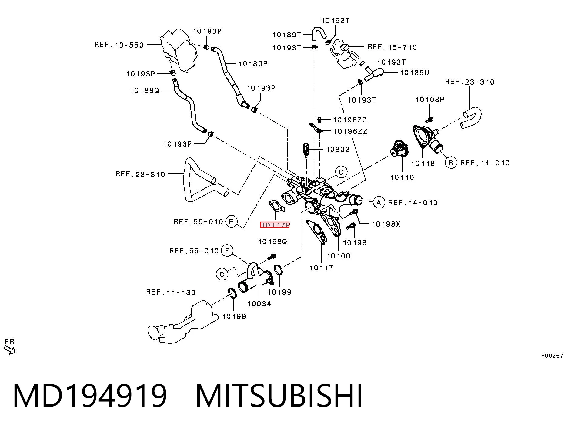 Прокладка термостата на Mitsubishi Galant VIII EA