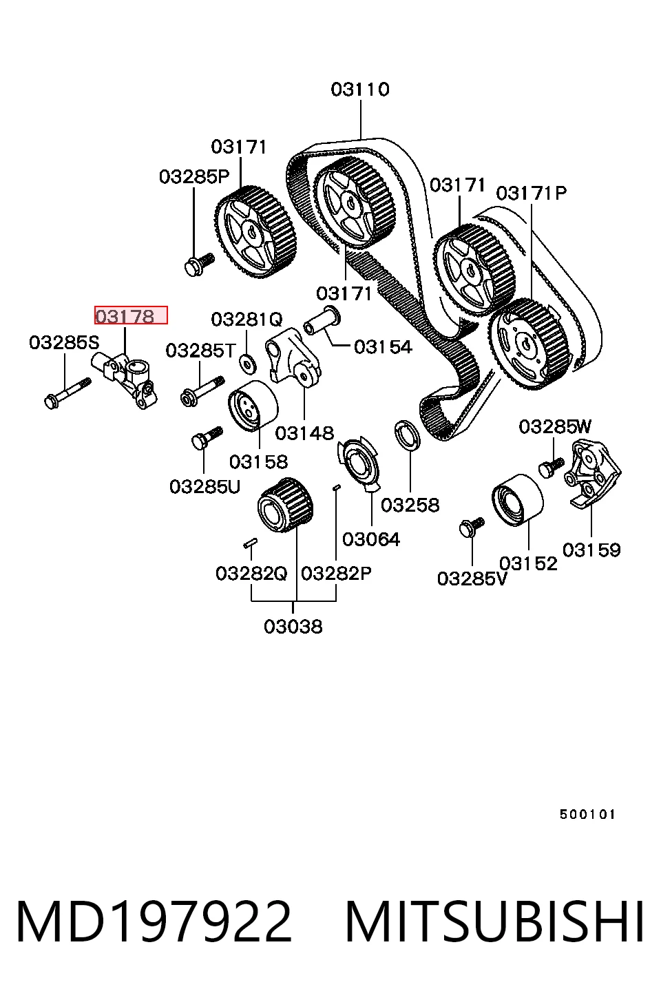 Натяжной ролик ГРМ Fiat/Alfa/Lancia KMD319040