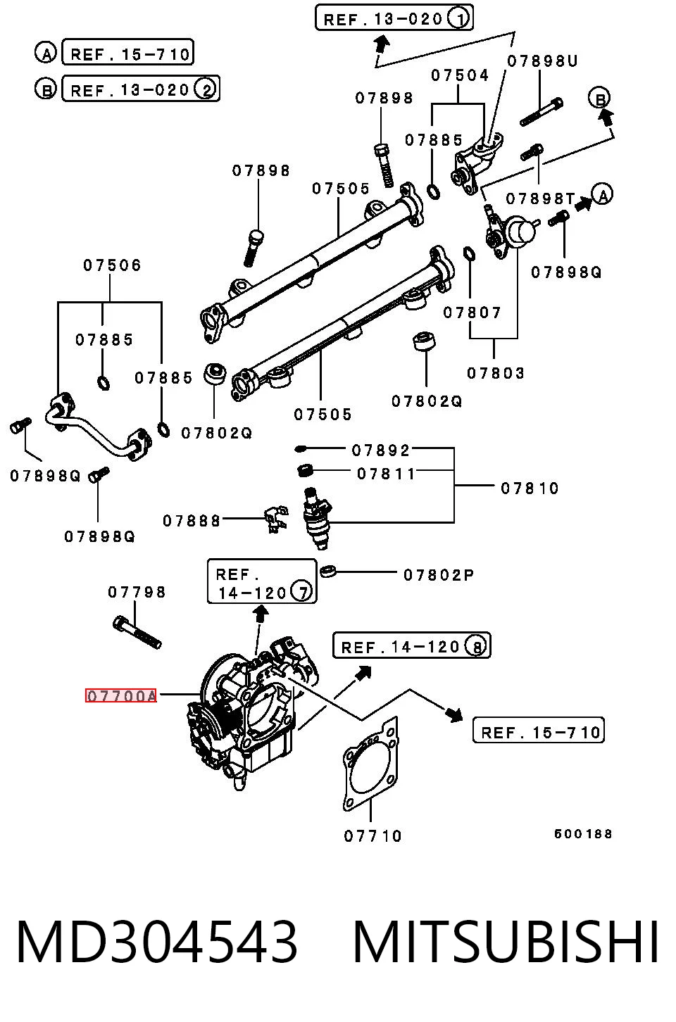 MD304543 Mitsubishi Дроссельная заслонка