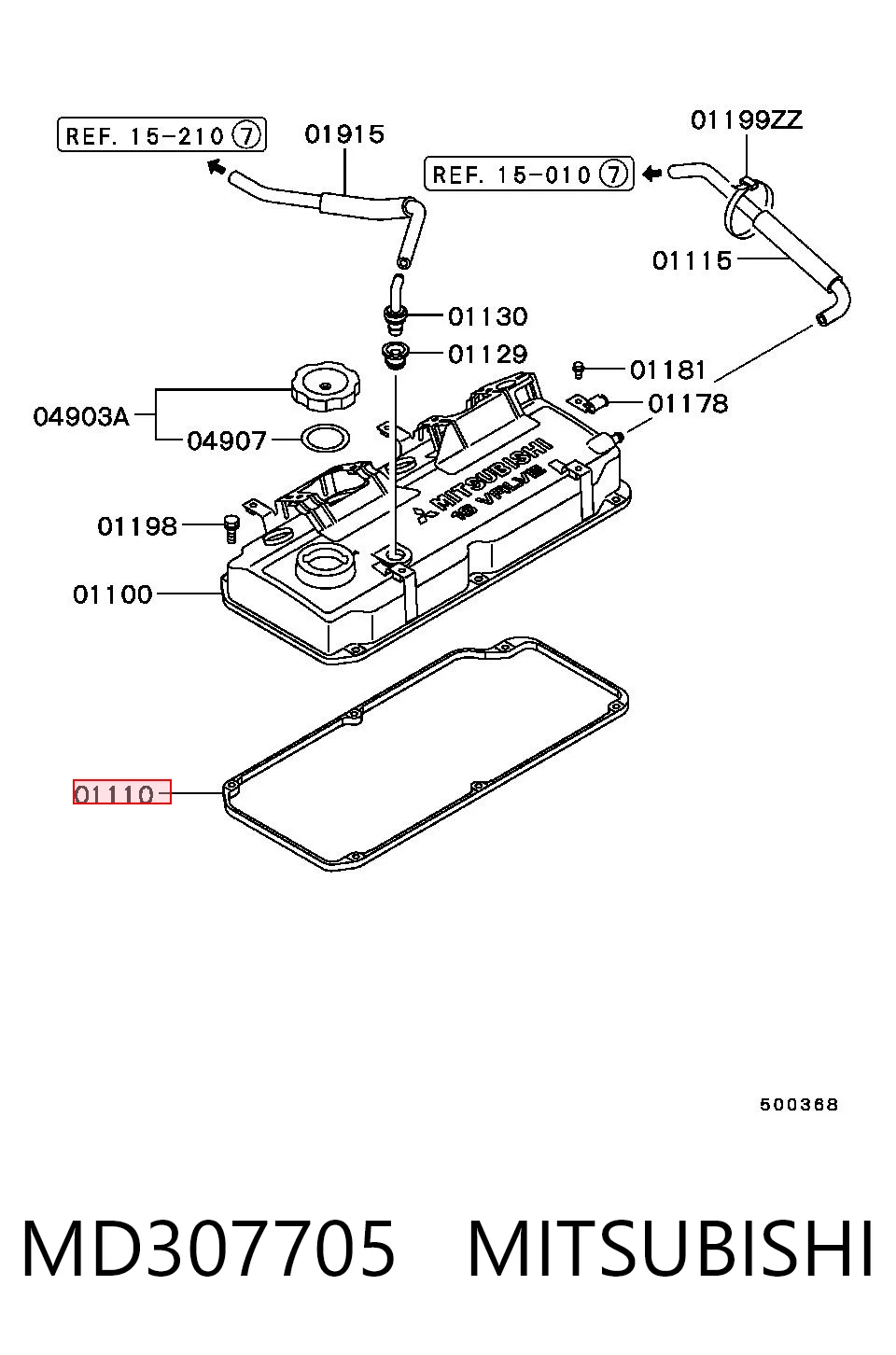 Купить MD307705 NIPPON MOTORS Комплект прокладок крышки клапанов