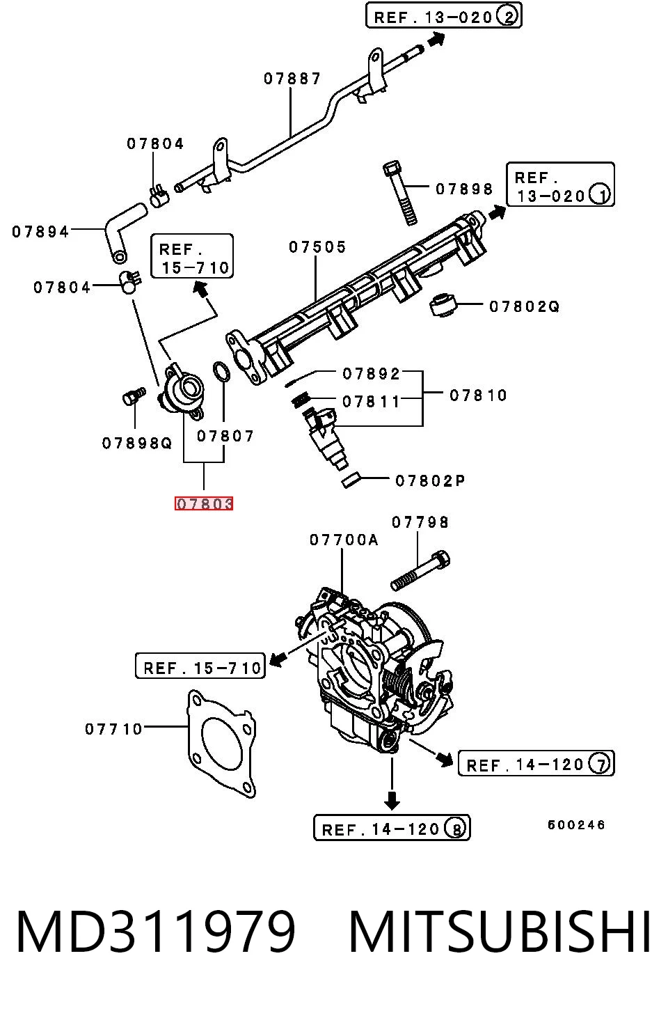 MD311979 Mitsubishi Регулятор давления в топливной рейке