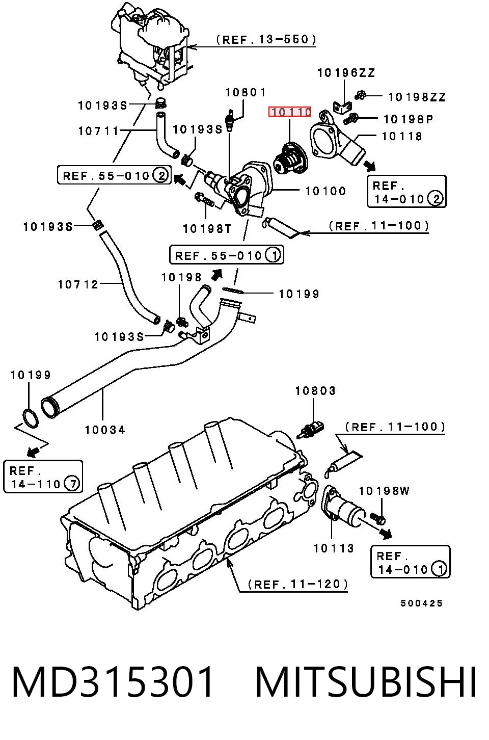 MD315301 Mitsubishi Авто термостат