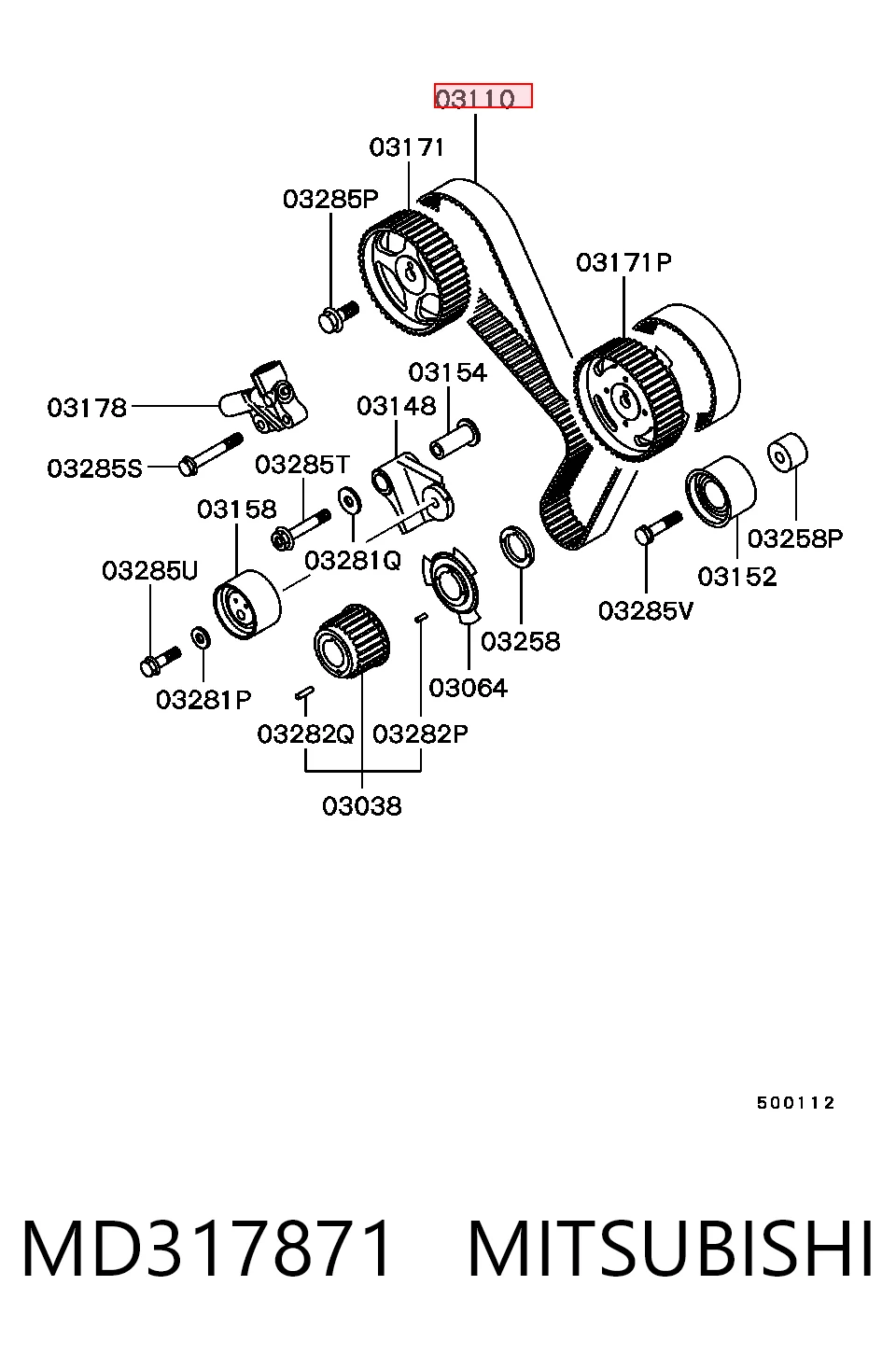 Ремень ГРМ MITSUBISHI MD317871