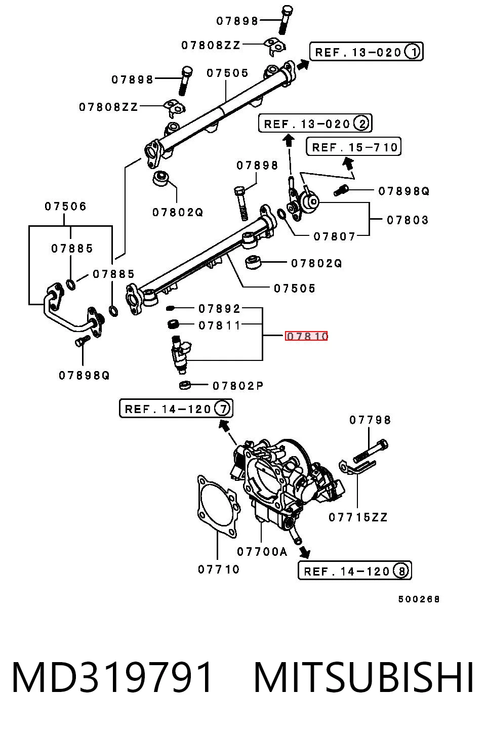 Топливные форсунки MD319791 Chrysler