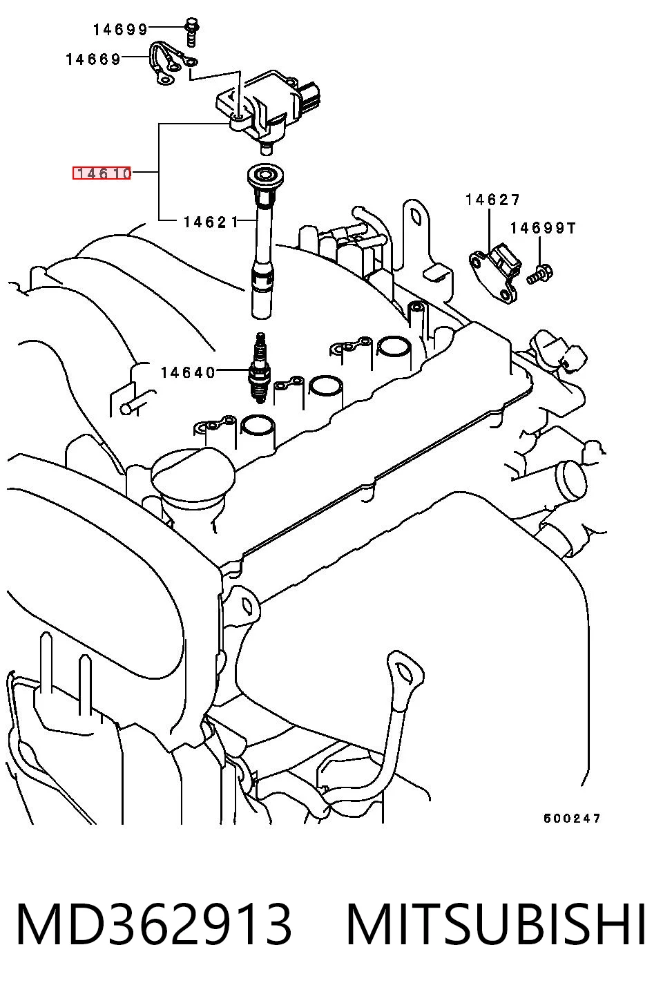 MD362913 Mitsubishi Катушка зажигания