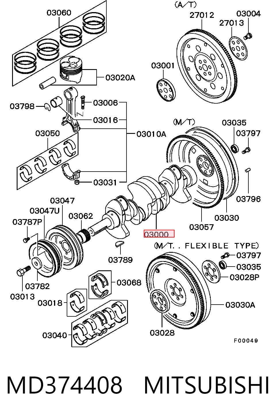  Коленвал Mitsubishi Pajero 