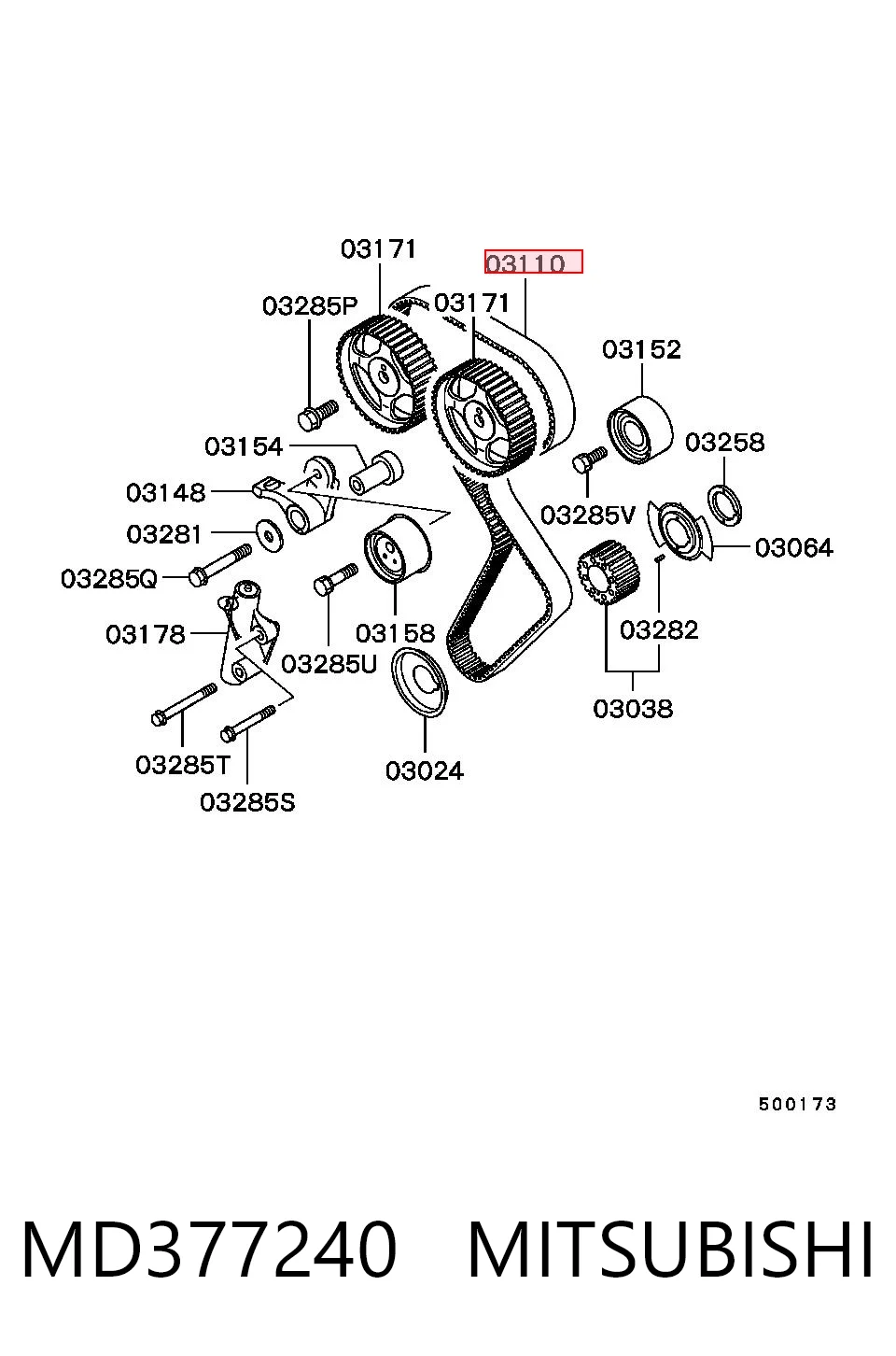 Ремень ГРМ MITSUBISHI MD377240
