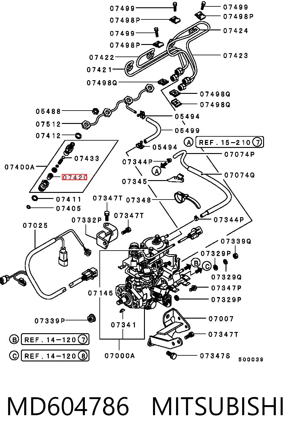 MD604786 Mitsubishi Распылитель форсунки
