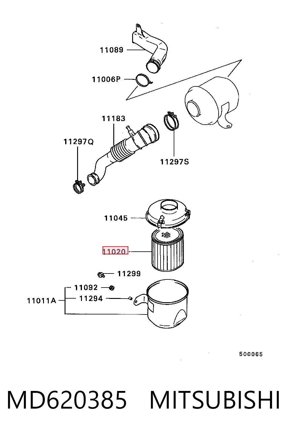  Воздушный фильтр Mitsubishi Space Wagon 2