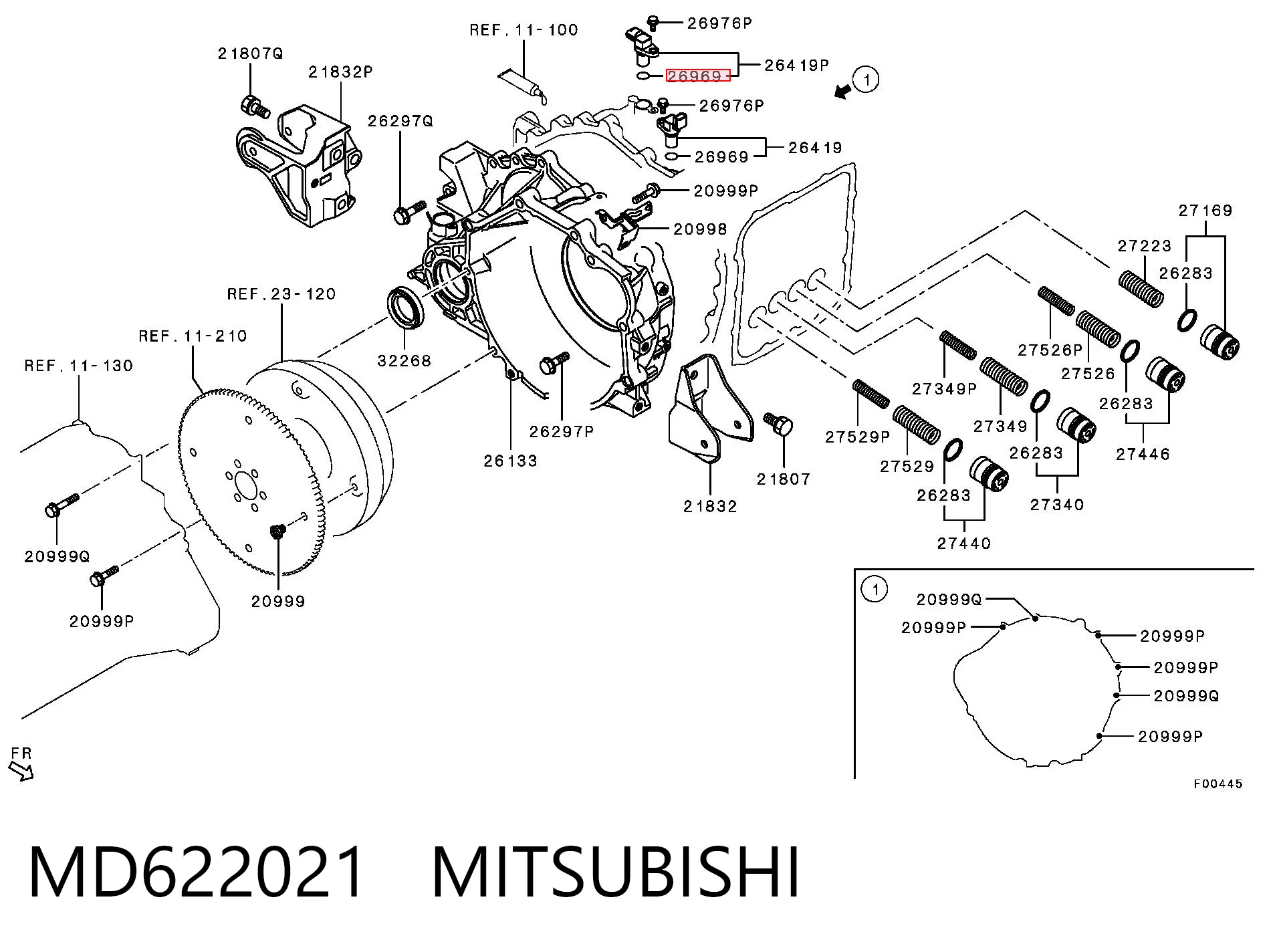 MD622021 Mitsubishi Кольцо уплотнительное датчика скорости КПП (привода)