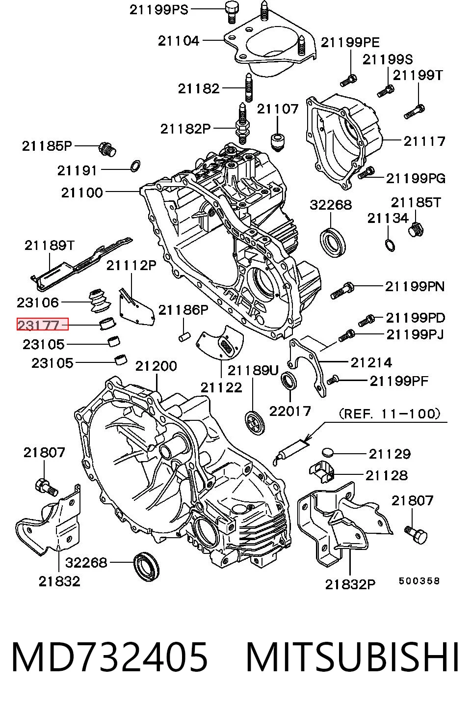MD732405 Hyundai/Kia Сальник кулисы переключения передач