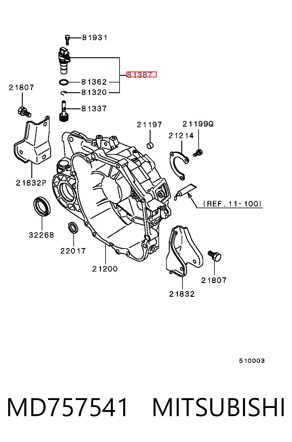 Датчик скорости спидометра на Mitsubishi Colt V CJA