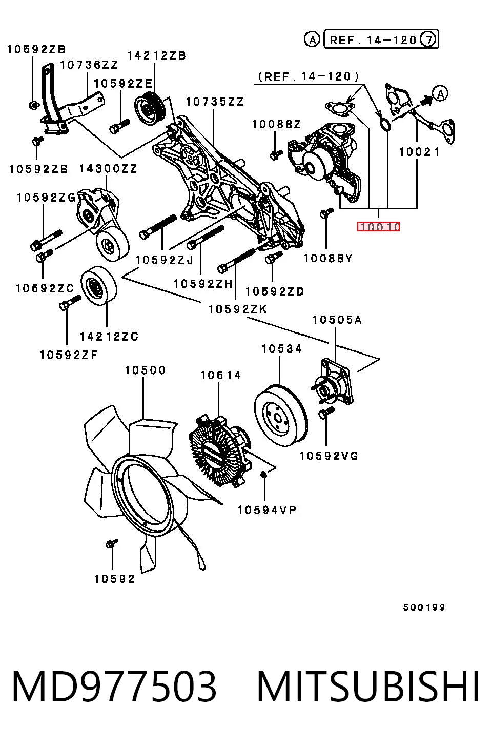 Помпа охлаждения Mitsubishi Pajero II внедорожник (V2W, V4W) (1990 - 2004) цена, от 48.36 USD