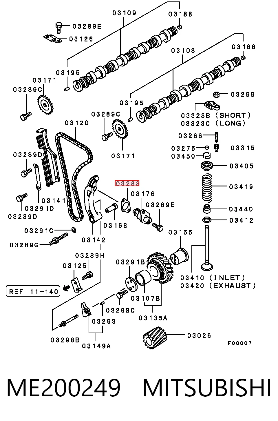  Комплект цепи ГРМ Mitsubishi Pajero 