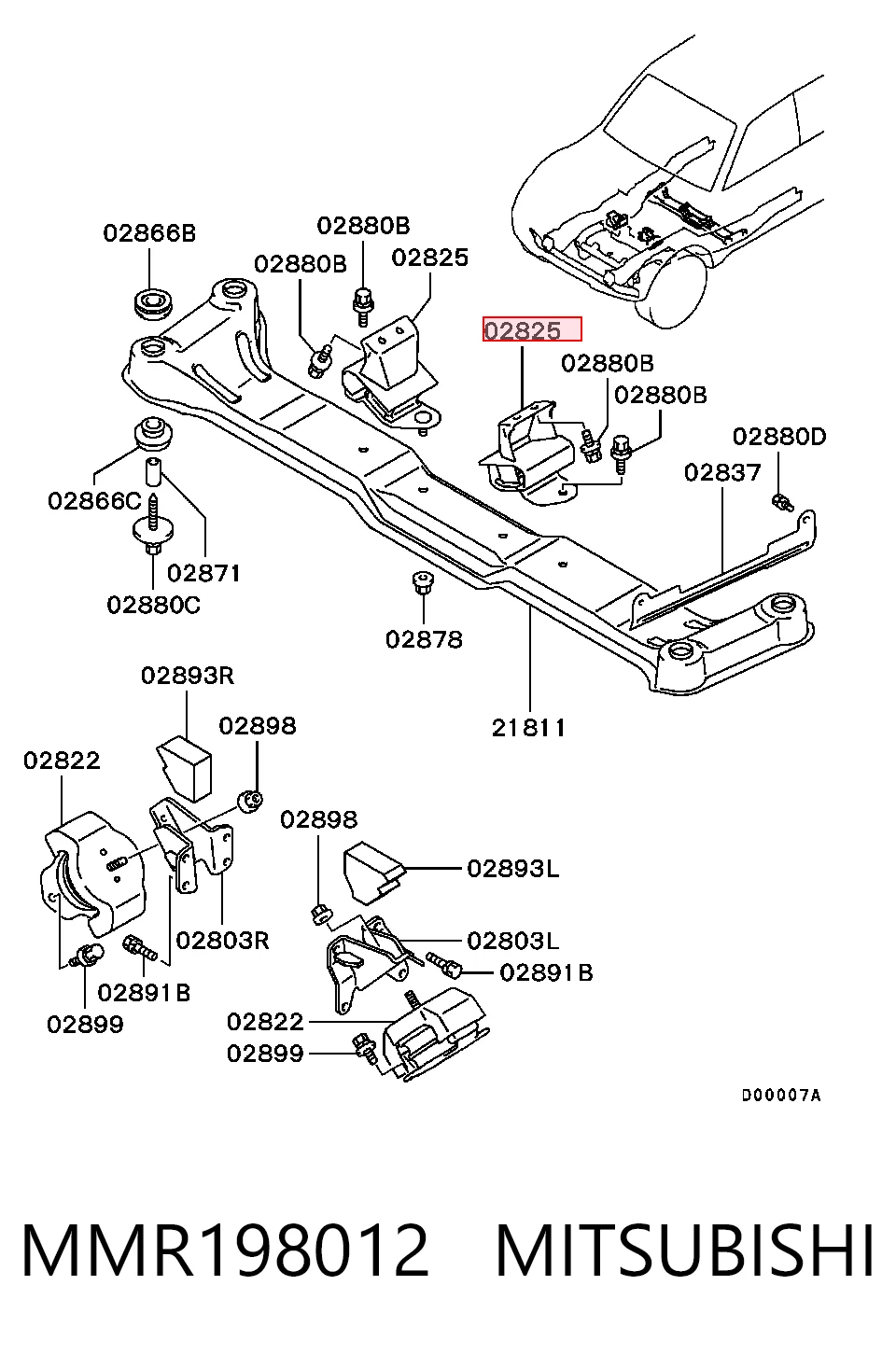  Подушка коробки передач Mitsubishi Pajero 3