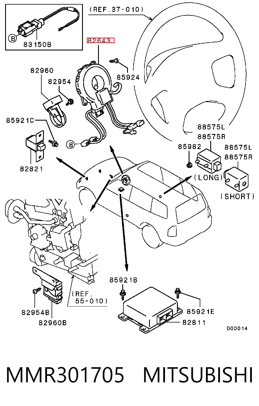  Шлейф руля Mitsubishi Pajero 3
