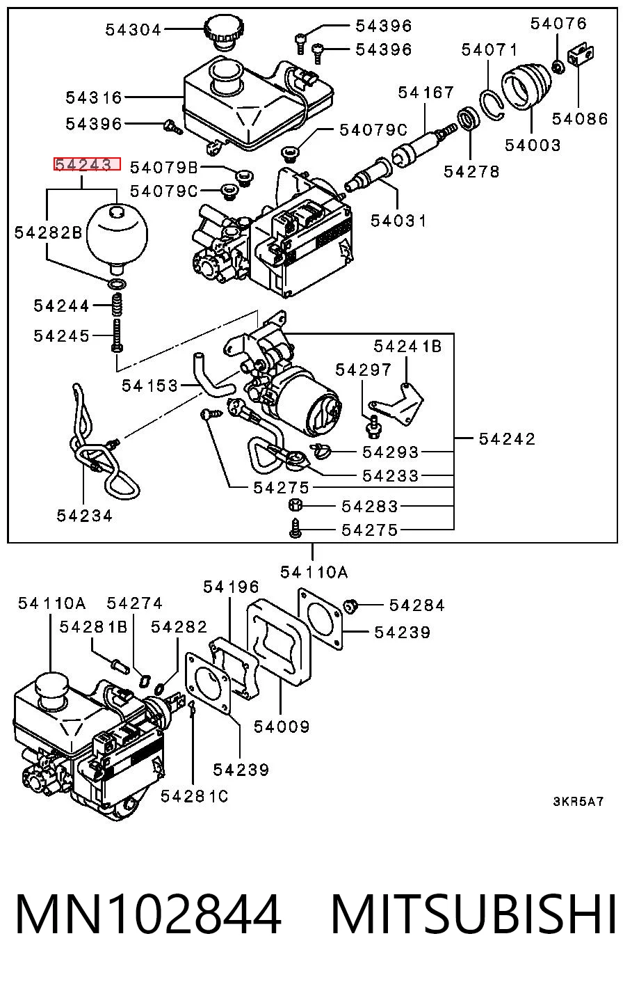 MN102844 Mitsubishi Элементы гидропневматической тормозной системы