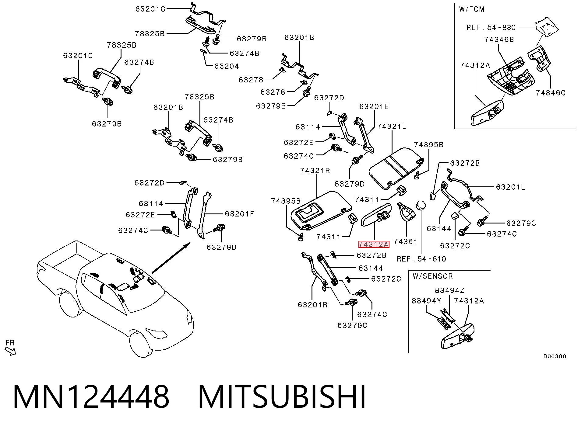 Зеркало заднего вида в салоне на Mitsubishi Pajero IV LONG V90