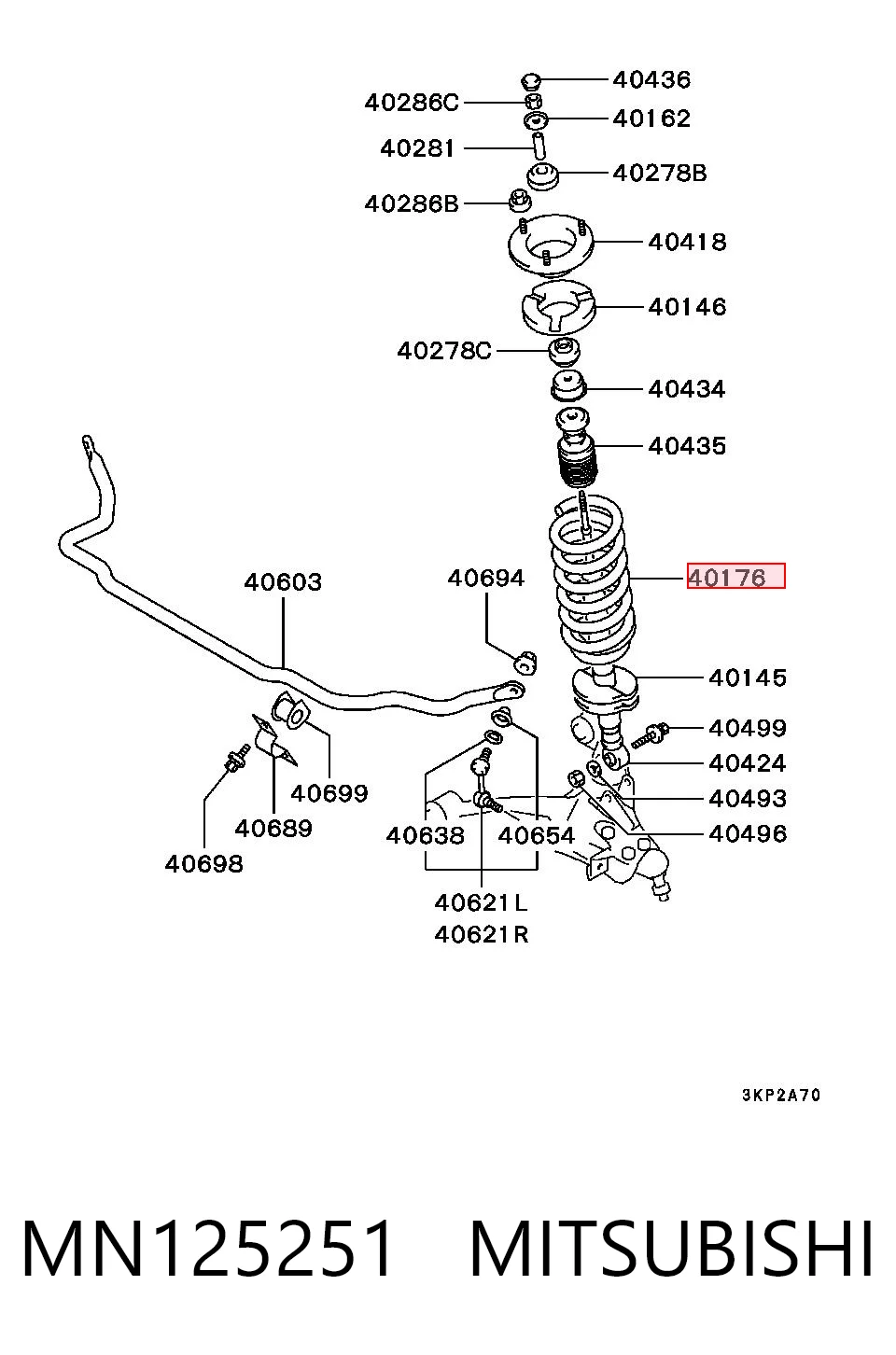  Передняя пружина Mitsubishi Pajero 3