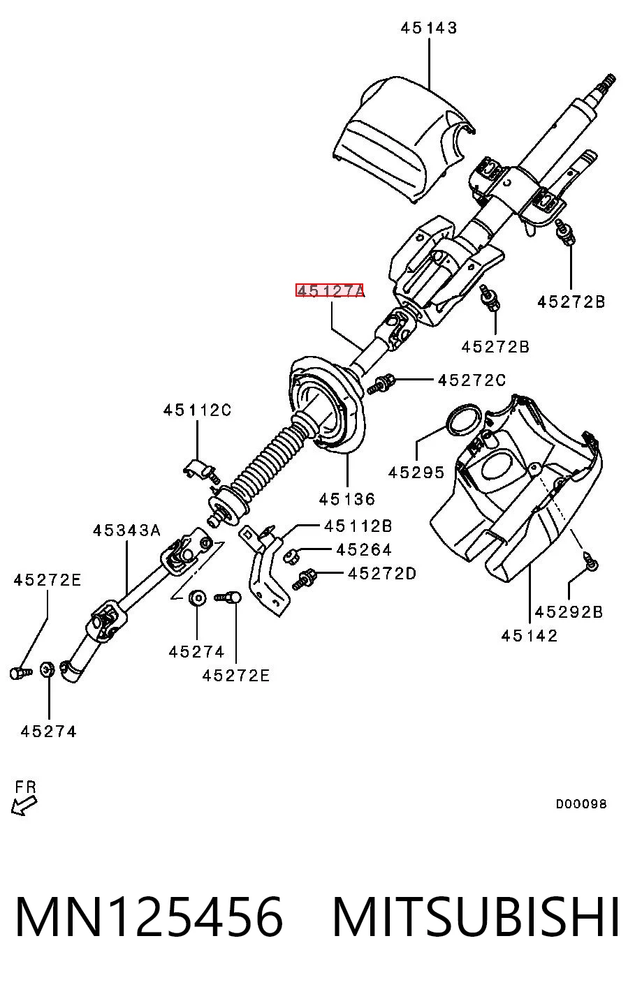 MN125456 Chrysler Колонка рулевого управления