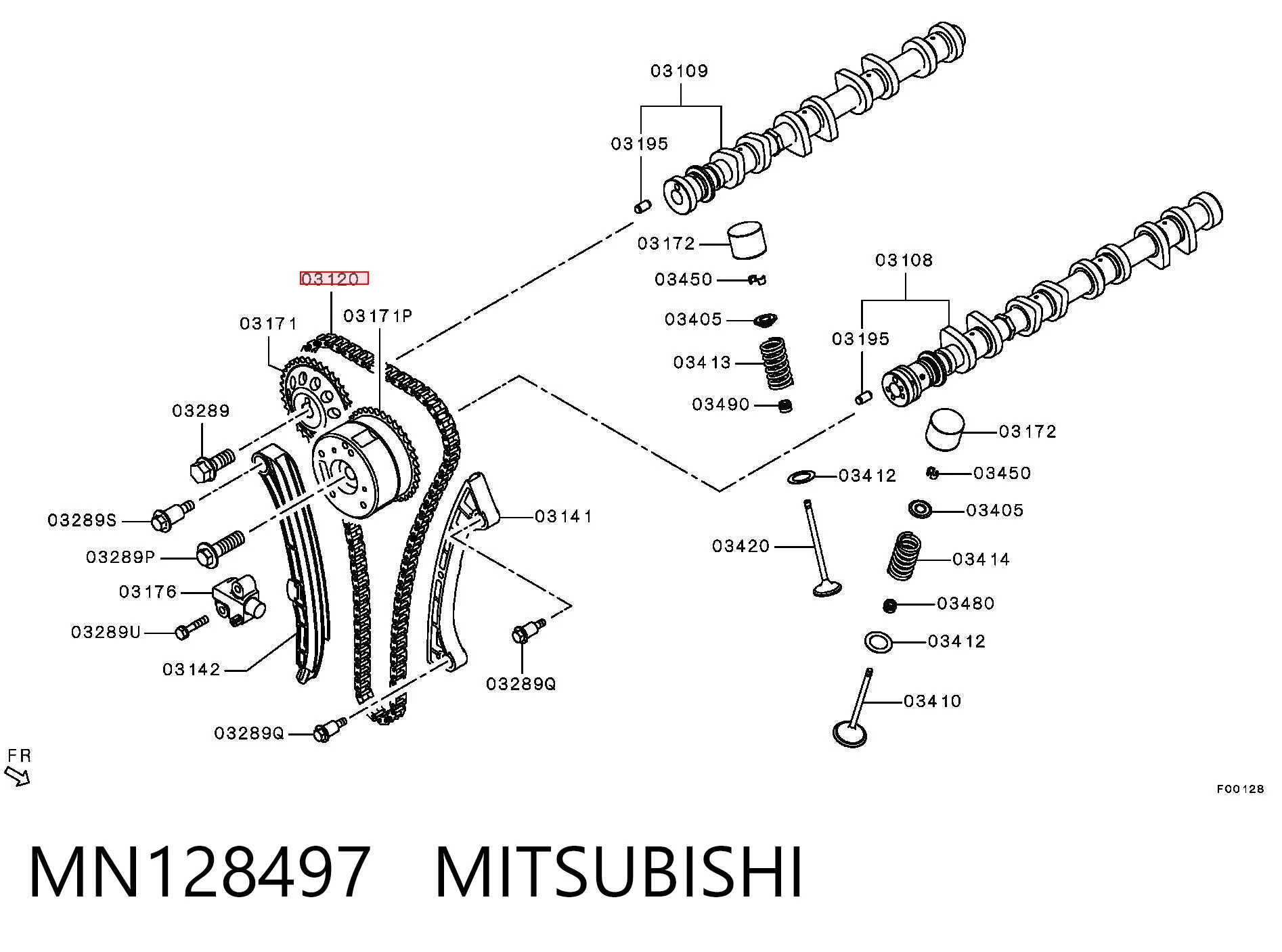 Цепь привода распредвала Mitsubishi Colt VI хэтчбек (Z3A) (2004 - 2008) цена, от 77.49 USD