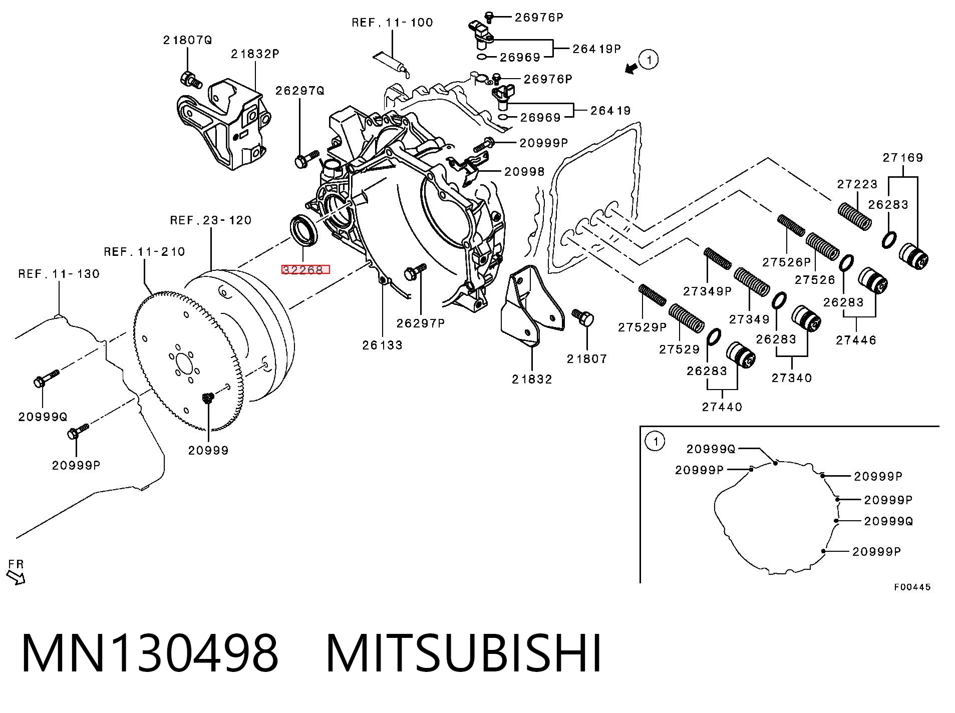Купить MN130498 Chrysler Правый сальник полуоси