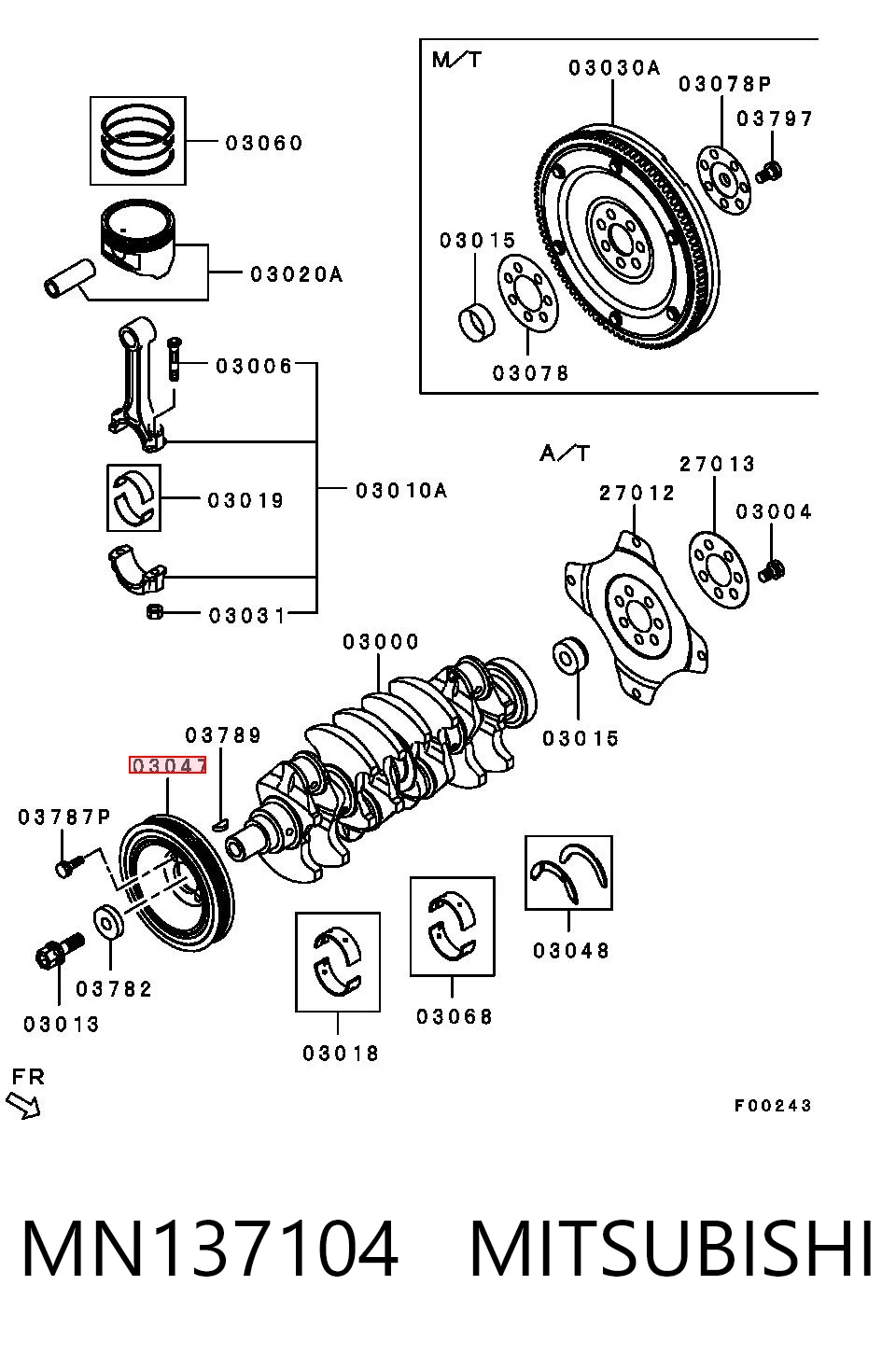 Купить MN137104 Chrysler Шкив-демпфер коленвала