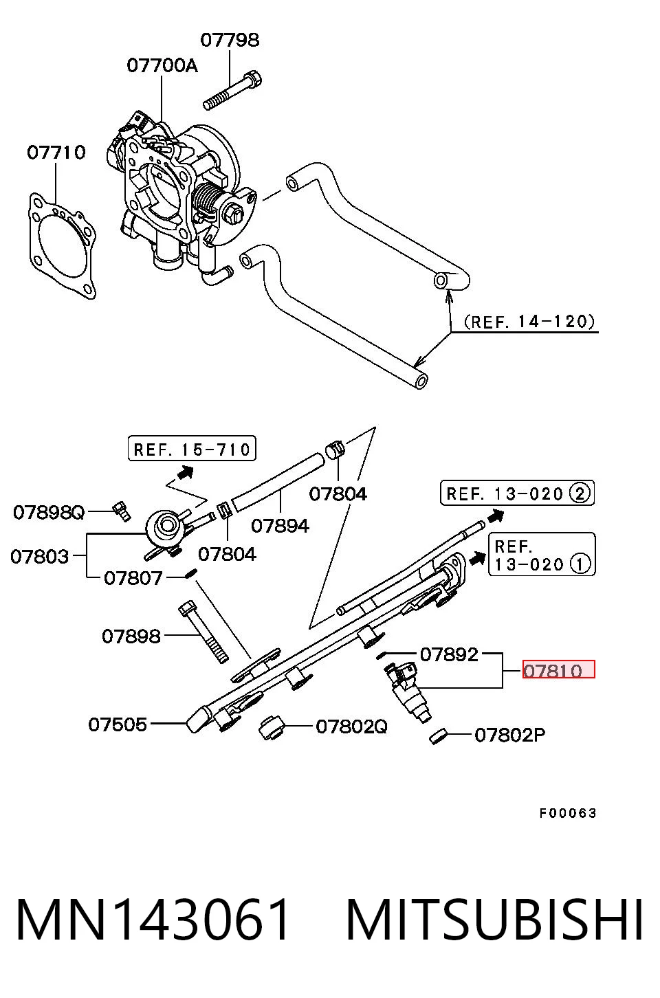 Топливные форсунки на Mitsubishi Outlander I CU