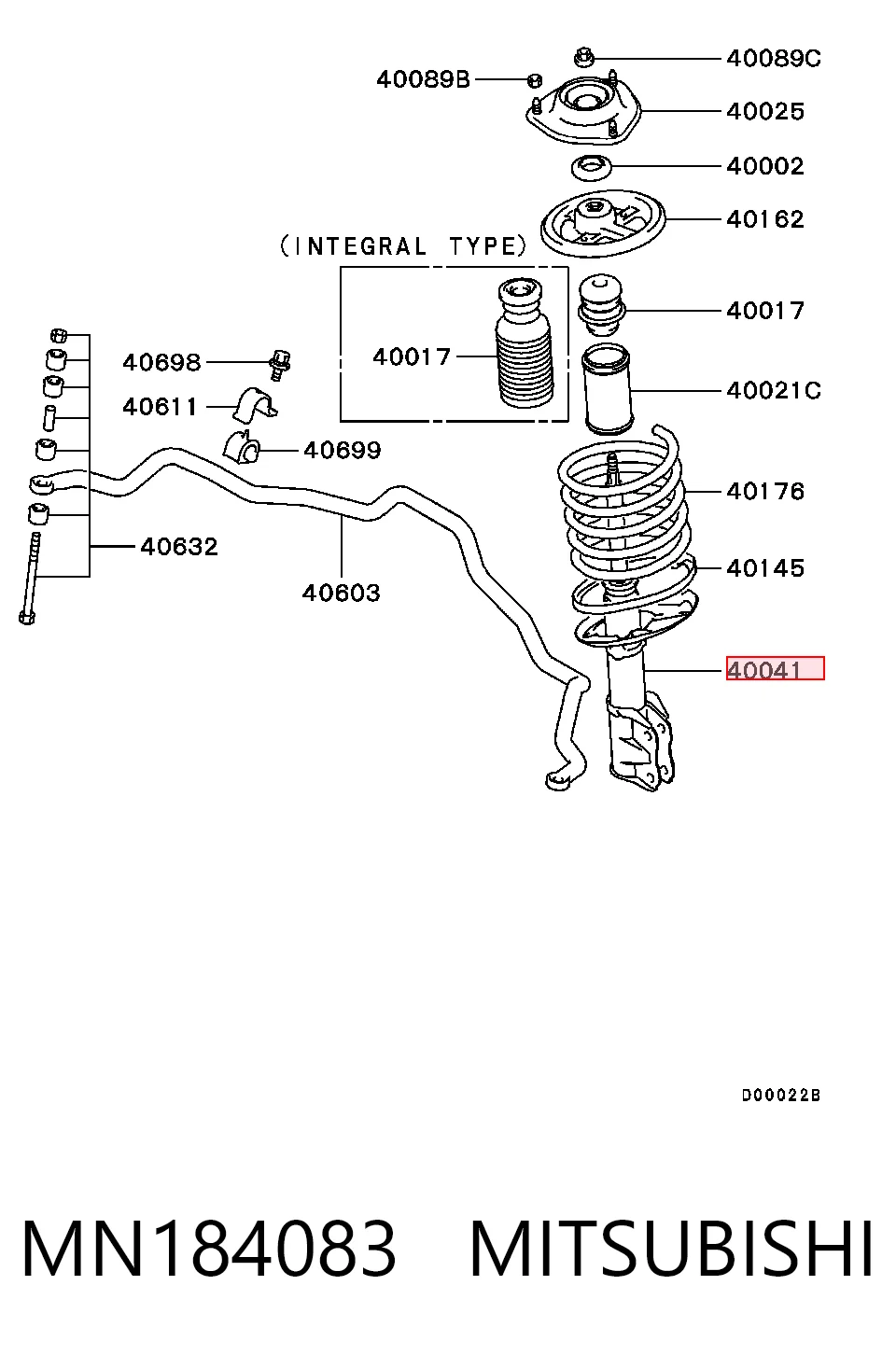 Амортизатор передний MITSUBISHI MN184083