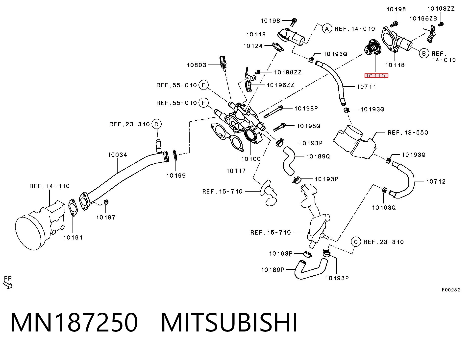 Термостат MITSUBISHI MN187250