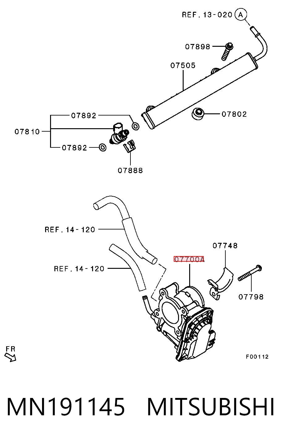 MN191145 Mitsubishi Дроссельная заслонка