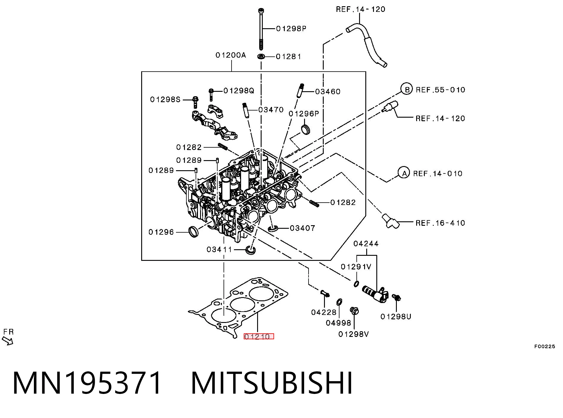 Прокладка головки блока на Mitsubishi Colt VI Z3A