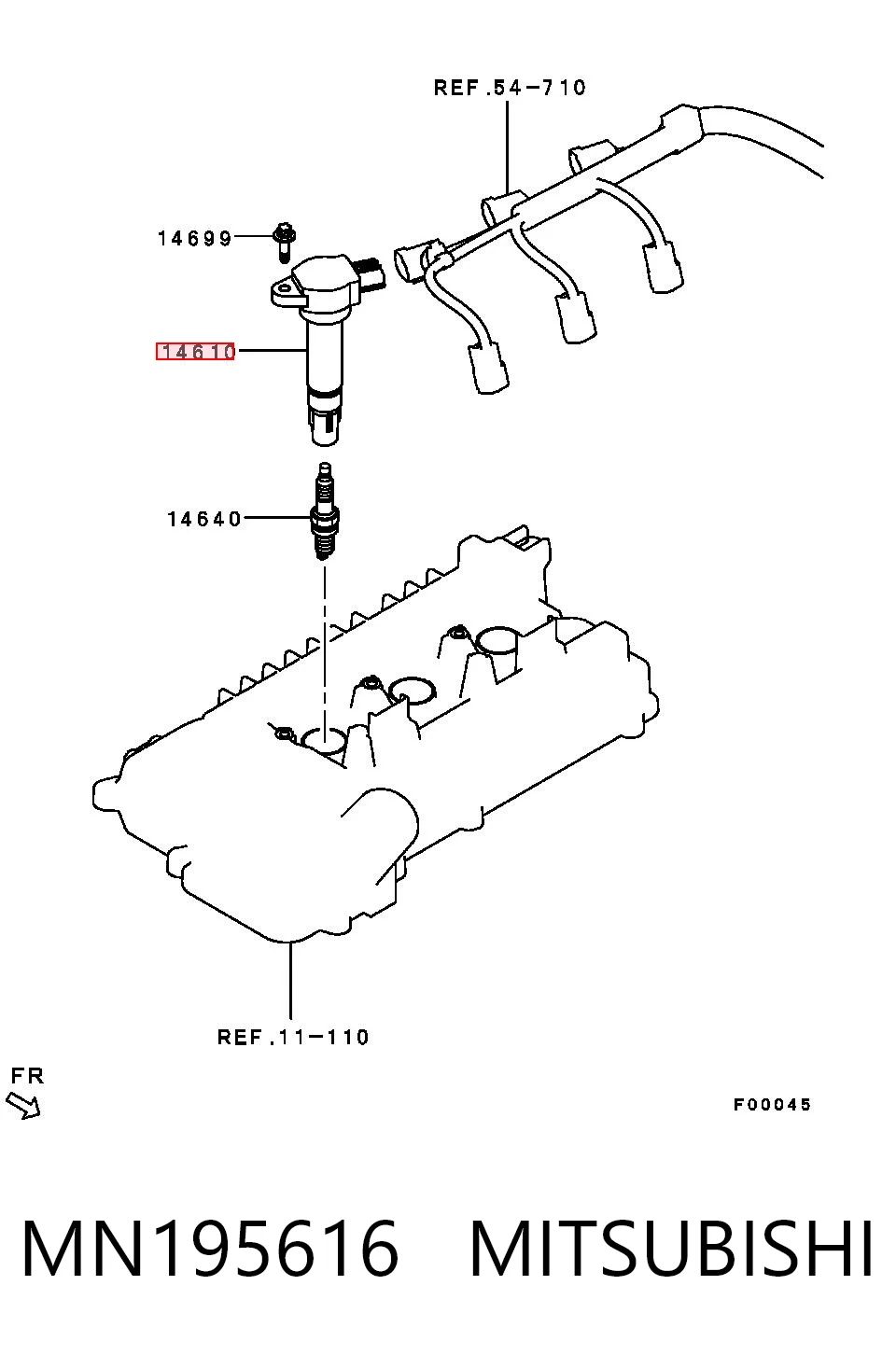 Катушка зажигания MITSUBISHI MN195616