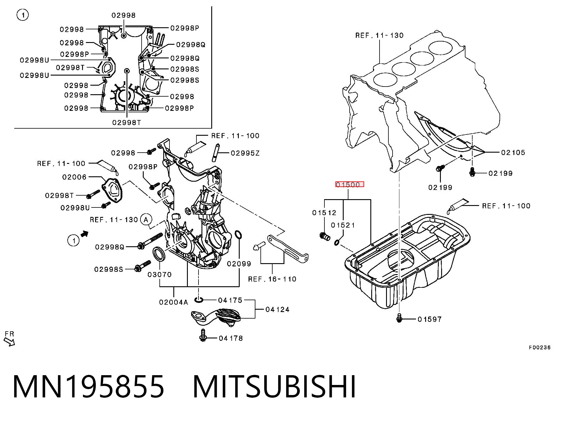 MN195855 Mitsubishi Картер масляный
